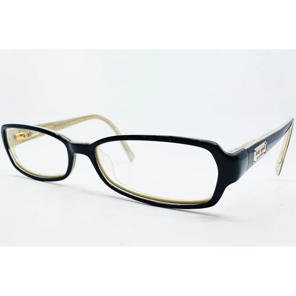 Kate Spade Eyeglasses Womens Black Gold Layla 01V2 Rectangular 135mm